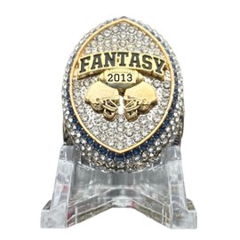 2005-2021 Massive Fantasy Football Championship Trophy Ring | Gold Silver Tone Plated Award 2006, 2007, 2008, 2009, 2010, 2011, 2012, 2013, 2014, 2015, 2016, 2017, 2018, 2019, 2020, (2013)