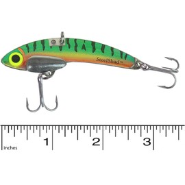 SteelShad - Original Series (3/8 oz) Perch - Bass Fishing Lures - Lipless crankbait for Freshwater Fishing - Long Casting Blade Bait Perfect for Bass, Walleye, Trout