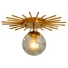 UOFUS Gold Sunburst Semi Flush Mount Ceiling Light Fixture with