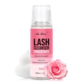 Lash Shampoo Concentrate 100 ml/3.4 fl.oz Lash Cleanser Concentrate Oil Free Eyelash Extension Shampoo for Salon Home Eyelash Care-Can Make 20 bottles of 60ml Lash Shampoo,Rose