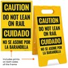 Caution Do Not Lean On Rail Bilingual Sidewalk Sign Kit,