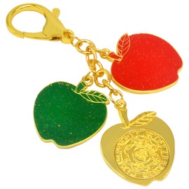 Feng Shui Trinity Of Apples Amulet Rune of Luck, Red