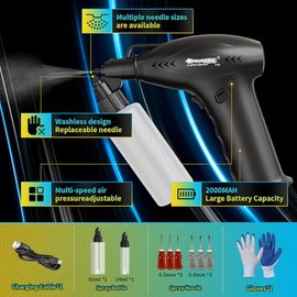 Lionbow Electric Paint Sprayer Gun Handheld Electric Spray Paint Gun High Power Portable Cordless Spray Paint Gun for Painting Cars,Cabinet, Paint Repair and DIY(3 Gear)