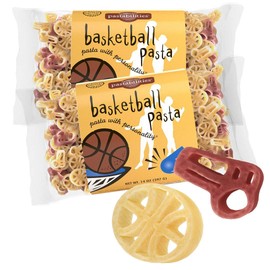 Pastabilities Basketball Shaped Pasta, Fun Basketball and Whistle Shaped Noodles for Kids and Youth Players, Non-GMO Natural Wheat Pasta 14 oz (2 Pack)