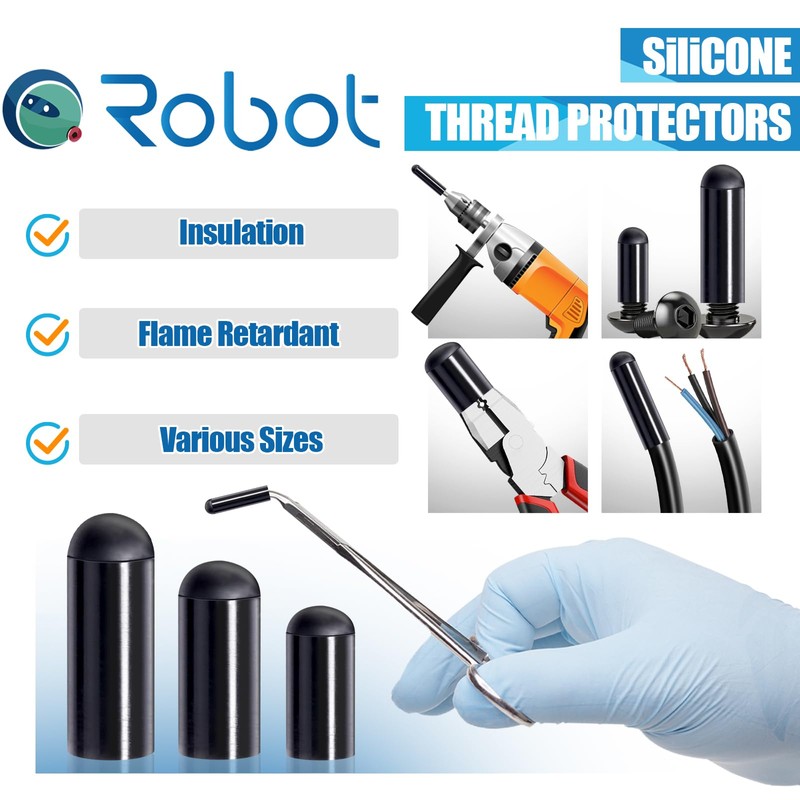 CQRobot Silicone End Caps 100pcs 1/8 Inch High Temp Protective
