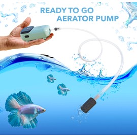 Skywin Fish Aerator Pump - 1 Pack Rechargeable Battery Powered Aquarium Air Pump - Portable Bait Aerator for Transporting Fish, Outdoor Fishing, Traveling, Moving, Bait Cooling, and Power Outages