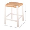 Alaterre Furniture Bar Stool with Handcrafted Woven Rope Seat -