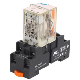 Weasch Electromagnetic Power Relay with Test Button, 8 Pin 12A, DC 12V Relay Coil, 2NO 2NC DPDT, with LED Indicator Light, Plug-in Terminal Socket Base, UL Certification (1)