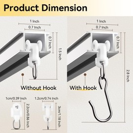 FELIDESIGN Curtain Track, Ceiling Curtain Track for Room Divider, Ceiling Mount Rail Set with Roller Hooks, White, 6ft - 9ft