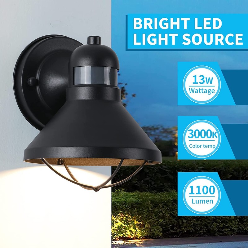 LONEDRUID 2 Pack Motion Sensor Outdoor LED Wall Light Dusk