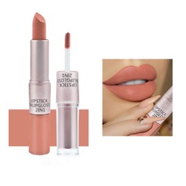 Lipstick, 2-in-1 Lipstick and Lip Gloss, Moisturising, Liquid, Waterproof, Matte and Long-Lasting Matte Liquid Lipstick (056 Pink)