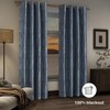 Indigo Blue and Silvery 100% Blackout Jacquard Geometric Pattern Curtains,52