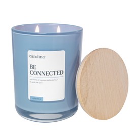 Carolina Be Connected Scented Candle, 16 oz Cypress & Patchouli Scented, 2 Wick Wellness Relaxing Candle, 60H Burn Time, Ideal for Creating a Welcoming Home - Made in The USA