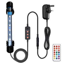 VARMHUS Submersible LED Aquarium Light,Fish Tank Light with 3 Stage Timer Auto Turn On/Off and Remote Controller Custom Adjusts 13 Colors and Brightness,24/7 Cycle (18cm, RGB)