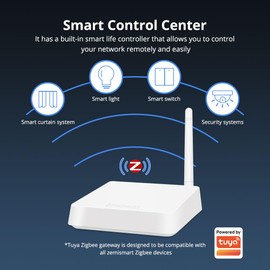 Tuya Zigbee 3.0 Hub Gateway with Antenna for Smart Home Automation, Compatible with Alexa/Google Home, Work with Tuya ZigBee Smart Devices
