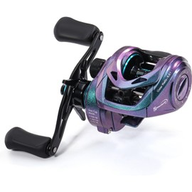 Sougayilang Baitcasting Fishing Reel,Low Profile and Light Weight Baitcaster Reel with 9+1 Corrosion Resistant Bearings and 8:1 High Gear Ratio for Anglers (Right Handed)
