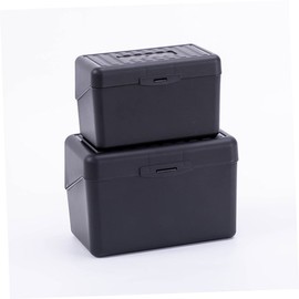 Operitacx Box of 2 for Business Cards Desktop Pictures Stand Mini Storage Container Business Cards Stand Business Card Holder for Office Card Organiser Black Plastic