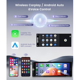 KYNNT Single Din Car Stereo Wireless Carplay & Android Auto, 6.9" HD IPS Touchscreen, Bluetooth 5.2 Car Audio Receiver, Backup Camera, Mirror Link, SWC, FM/EQ/USB/Type-C