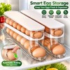 2-Tier Rolling Egg Holder for Refrigerator Organization – Automatic Gravity-Feed