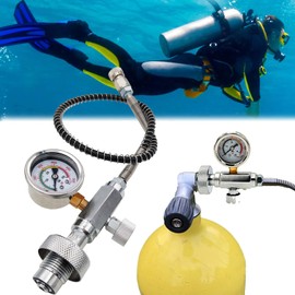 Mocoli Adaptor for Diving Bottle, Inflatable Connector with 50 cm Hose for Diving, DIN 400 Bar Connection for PCP Air Refill