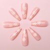 White Flower False Nails Set, 24Pcs Elegant French Square Stick