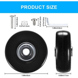 Pack of 4 Suitcase Wheels Replacement Wheels Suitcase Wheels Replacement 50 x 18 mm Replacement Wheels for Suitcase Replacement Wheels Replacement Luggage Suitcase Replacement Wheels Rubber