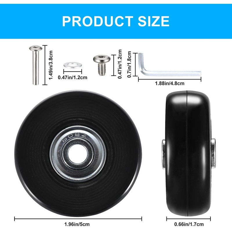 Pack of 4 Suitcase Wheels Replacement Wheels Suitcase Wheels Replacement