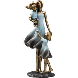 AEVVV Mother with Children Figurine Statue Art Sculpture Figure Polyresin Home Decoration Desk Ornament, Statuette for Your Desk - Bookshelf - Dinning Table