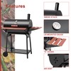Royal Gourmet CC1830V 30 Barrel Charcoal Grill with Wood-Painted Side