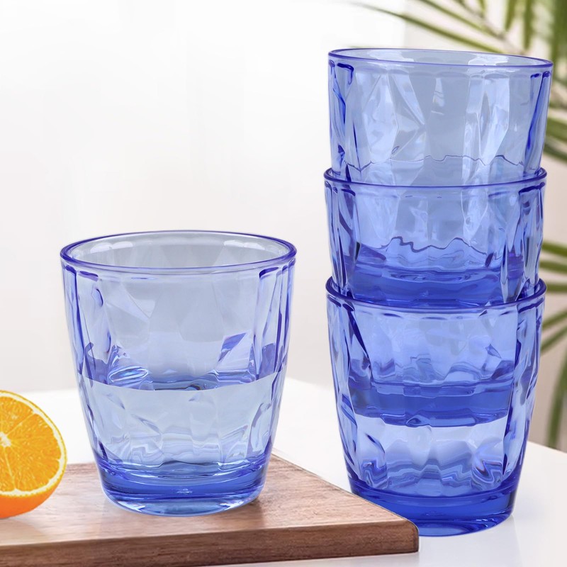 Ulable Plastic Glassware Tumbler Dishwasher Safe, Set of 4 Unbreakable