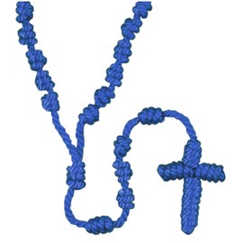 Needzo Blue Knotted Rosary, Lightweight and Durable Spiritual Necklace or Wrap Bracelet for Men or Women, Catholic Keepsake Gift, 20 Inches