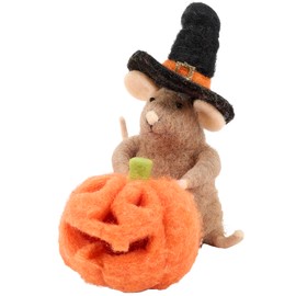 Primitives by Kathy Collectible Critter - Lighted Pumpkin Mouse, Coordinate with Our Other Collectible Critters/Figurines for a Delightful/Seasonal Display
