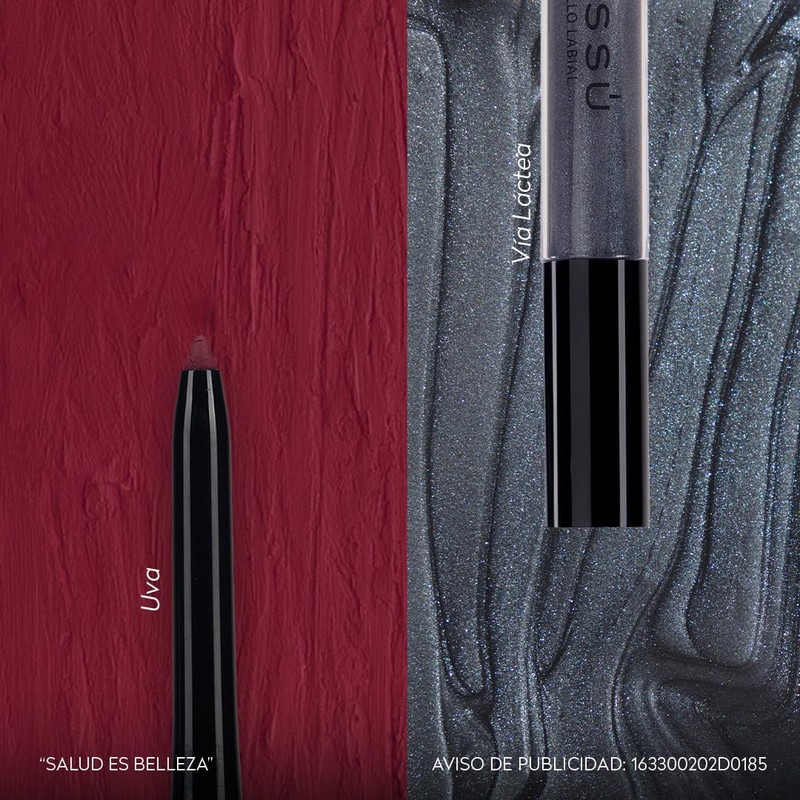 Kit Brillo Labial con Glitter y Delineador Retráctil (8 pzas)