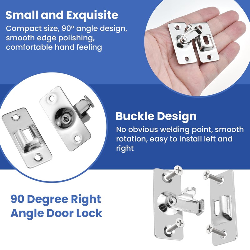 Aifeier ET 2-Pack Mini Size 90 Degree Door Latch, Small