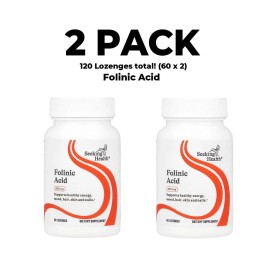 Seeking Health, Folinic Acid, 2 PACK, 800 mcg, 60 Lozenges each (120 total!)