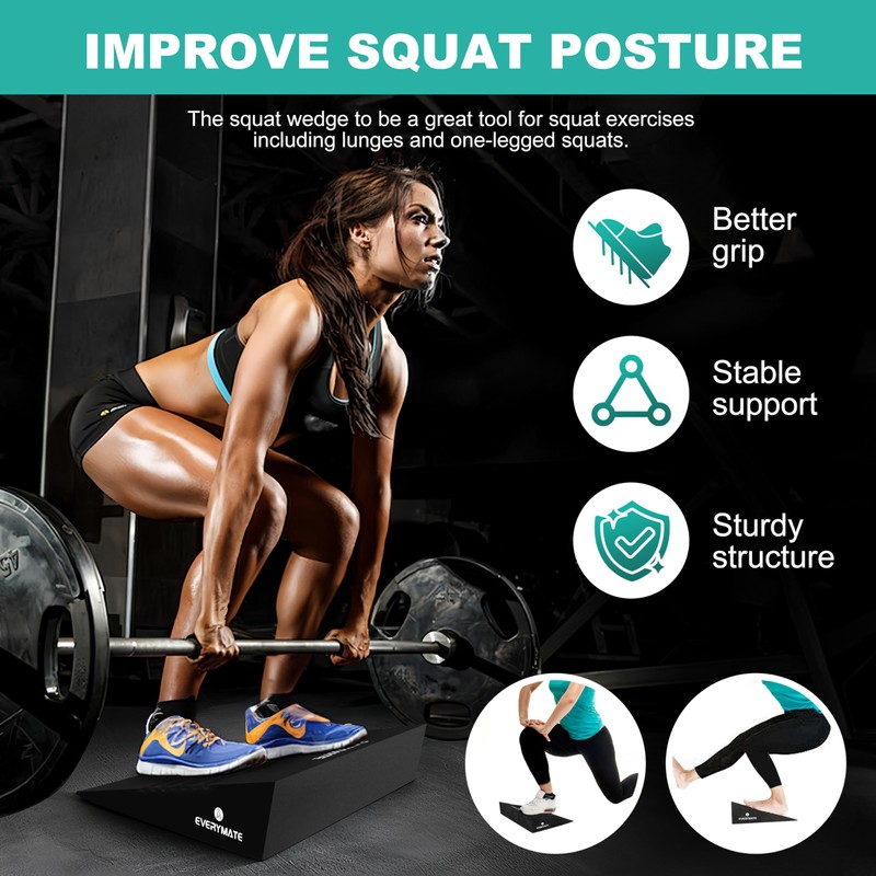 EVERYMATE Squat Wedge, Extra Large Squat Wedge Block, Squat Wedges