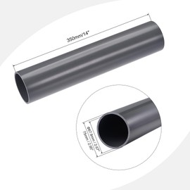 TA-VIGOR 67.8mm ID 75mm OD PVC Rigid Round Pipe, 0.35M Length Plastic Tube, High Impact Straight Duct Channel for DIY Decoration, Water Cooling System, Fish Tank, Decoration, Cable Sleeve, Light Grey
