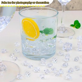 MAIBAOTA 500 PCS Fake Crushed Ice Cubes Vase Fillers Clear Plastic Ice Cubes Diamonds Gems Decorative Stones for Fish Tank Decorations Wedding Party Table Decor and DIY