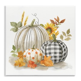 Stupell Industries Patterned Pumpkins Autumn Harvest Country Still Life, Designed by Nan Wall Plaque, 12x12, Multicolor