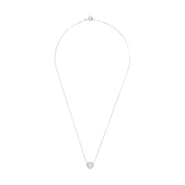 Amor 2022982 Women's Necklace with Pendant 925 Sterling Silver with Synthetic Zirconia 42 cm Silver Heart Comes in Jewellery Gift Box, Sterling Silver, Synthetic zirconia.