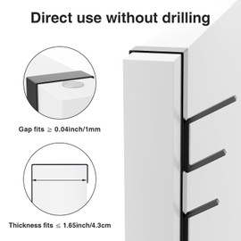 niffgaff 10 Hook Over The Door Hooks, Vertical Over The Door Towel Hook, Over Door Hook, Over The Door Hanger, for Towel and Clothes Hangers, Black, 2 Pack, 12.2"，for 1.7'' Door