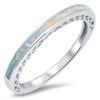 White Simulated Opal Stackable Wholesale Ring New .925 Sterling Silver