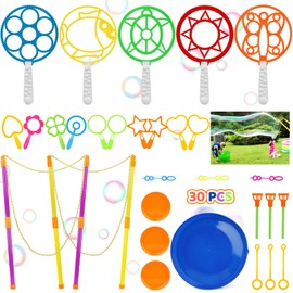 Pack of 30 Children's Soap Bubbles Set, Giant Soap Bubbles, Bubble Stick, Large Soap Bubbles for Indoor and Outdoor Bubble Maker Games, Perfect for Parties, Weddings (30 Pieces)