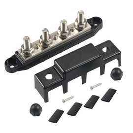 300A Busbar M10 12V - 48V DC Mass Distributor for Off-Road Vehicles Boat Camper Car Heavy Duty Busbar (Black)