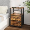 TUTOTAK End Table with Charging Station, Side Table with 2