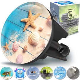 M. ROSENFELD HOME Universal Sink Plug 40 mm with Starfish Motif - Sea-Star Chrome Drain Plug - Made of Brass, Universal with Rubber for Bathroom Sinks and Bidets - Eccentric Plug