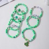 OIDIMS Clover Irish Festival Bracelet Charm Green Shamrock Heishi Clay
