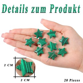 AWARDSEN 20 Pieces Star Crystal, Green Malachite Healing Stones Crystals Set, Gemstones, Green Stones, Glutstones Crystal Star Crystal for Reiki Ornaments and Meditation