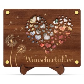 CJAPGJW Wedding Gift Money, 20 x 15 cm Wedding Gifts for Bride and Groom, Wish Filler Money Gift with Wooden Design, Loving Gift for Bride and Groom, Wedding, Congratulations Cards