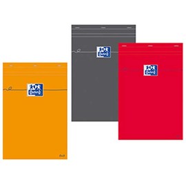 Oxford Notepad Stapled Unpunched Ruled 297 FULL PAGE 5x5 White Paper Pack of 5 210 x 297 gray